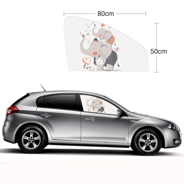 Clear cute printed magnetic nylon mesh car sunshade